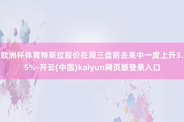 欧洲杯体育　　特斯拉股价在周三盘前去来中一度上升3.5%-开云(中国)kaiyun网页版登录入口