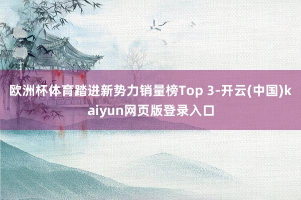 欧洲杯体育踏进新势力销量榜Top 3-开云(中国)kaiyun网页版登录入口